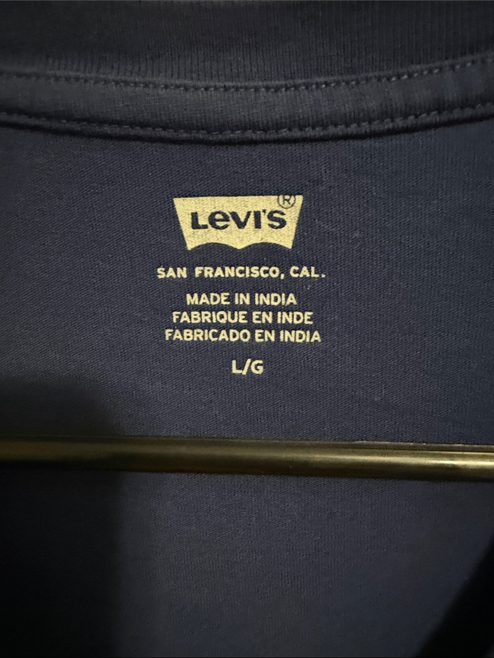 Levi’s Navy Graphic Logo Tee Red Pink Stripe Casual T-Shirt Retro Style Size L - Picture 4 of 4